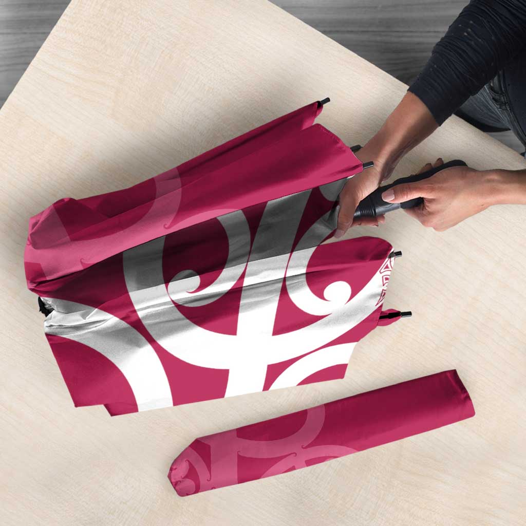 Breast Cancer Awareness Maori Umbrella Koru Kowhaiwhai - Aussie Hoodie