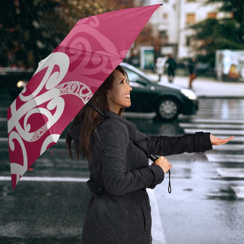 Breast Cancer Awareness Maori Umbrella Koru Kowhaiwhai - Aussie Hoodie
