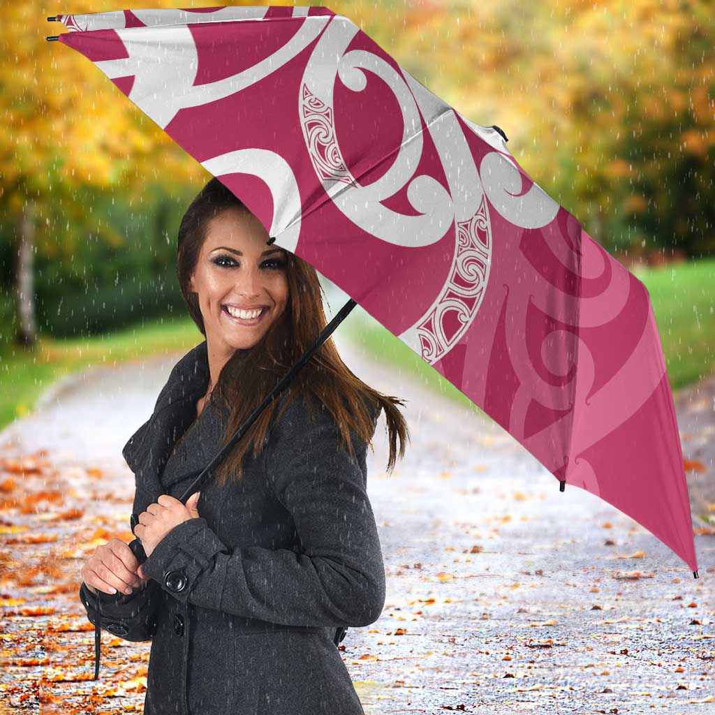 Breast Cancer Awareness Maori Umbrella Koru Kowhaiwhai - Aussie Hoodie