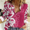 Breast Cancer Awareness Maori Women Casual Shirt Koru Kowhaiwhai - Aussie Hoodie