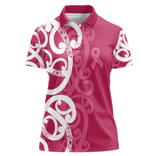 Breast Cancer Awareness Maori Women Polo Shirt Koru Kowhaiwhai - Aussie Hoodie