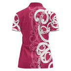 Breast Cancer Awareness Maori Women Polo Shirt Koru Kowhaiwhai - Aussie Hoodie