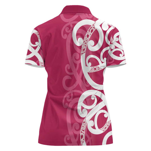 Breast Cancer Awareness Maori Women Polo Shirt Koru Kowhaiwhai - Aussie Hoodie
