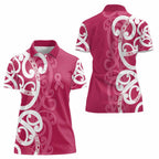 Breast Cancer Awareness Maori Women Polo Shirt Koru Kowhaiwhai - Aussie Hoodie