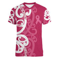 Breast Cancer Awareness Maori Women V-Neck T-Shirt Koru Kowhaiwhai - Aussie Hoodie