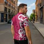 Breast Cancer Awareness Maori Zipper Polo Shirt Koru Kowhaiwhai - Aussie Hoodie