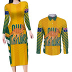 custom-australia-soccer-couples-matching-long-sleeve-bodycon-dress-and-long-sleeve-button-shirt-go-matildas-dynamic-national-colors