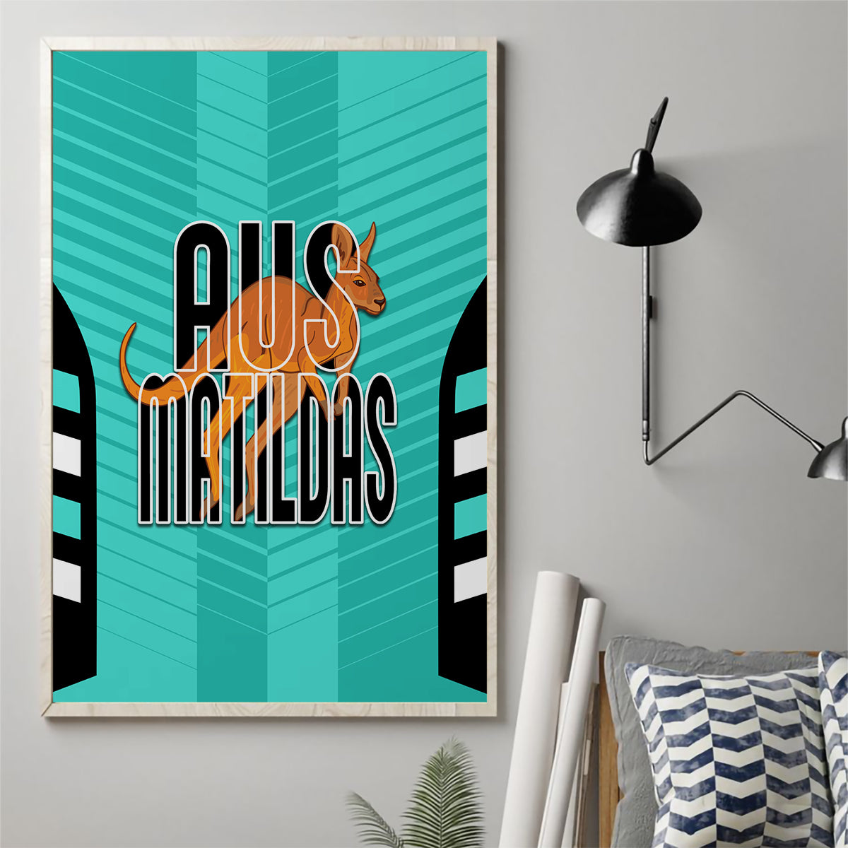custom-australia-soccer-canvas-wall-art-go-matildas-dynamic-turquoise