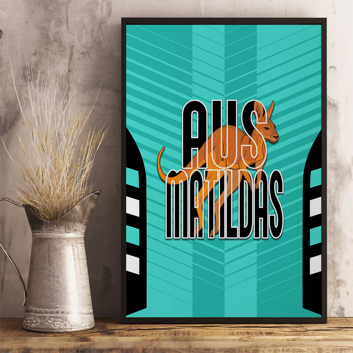 custom-australia-soccer-canvas-wall-art-go-matildas-dynamic-turquoise