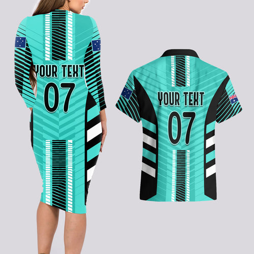 custom-australia-soccer-couples-matching-long-sleeve-bodycon-dress-and-hawaiian-shirt-go-matildas-dynamic-turquoise