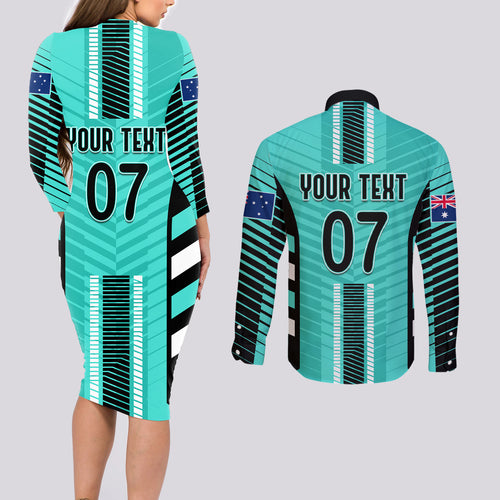 custom-australia-soccer-couples-matching-long-sleeve-bodycon-dress-and-long-sleeve-button-shirt-go-matildas-dynamic-turquoise