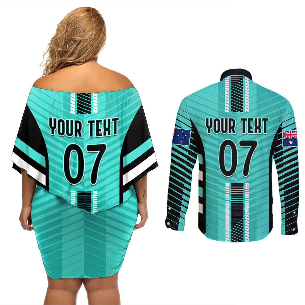custom-australia-soccer-couples-matching-off-shoulder-short-dress-and-long-sleeve-button-shirt-go-matildas-dynamic-turquoise