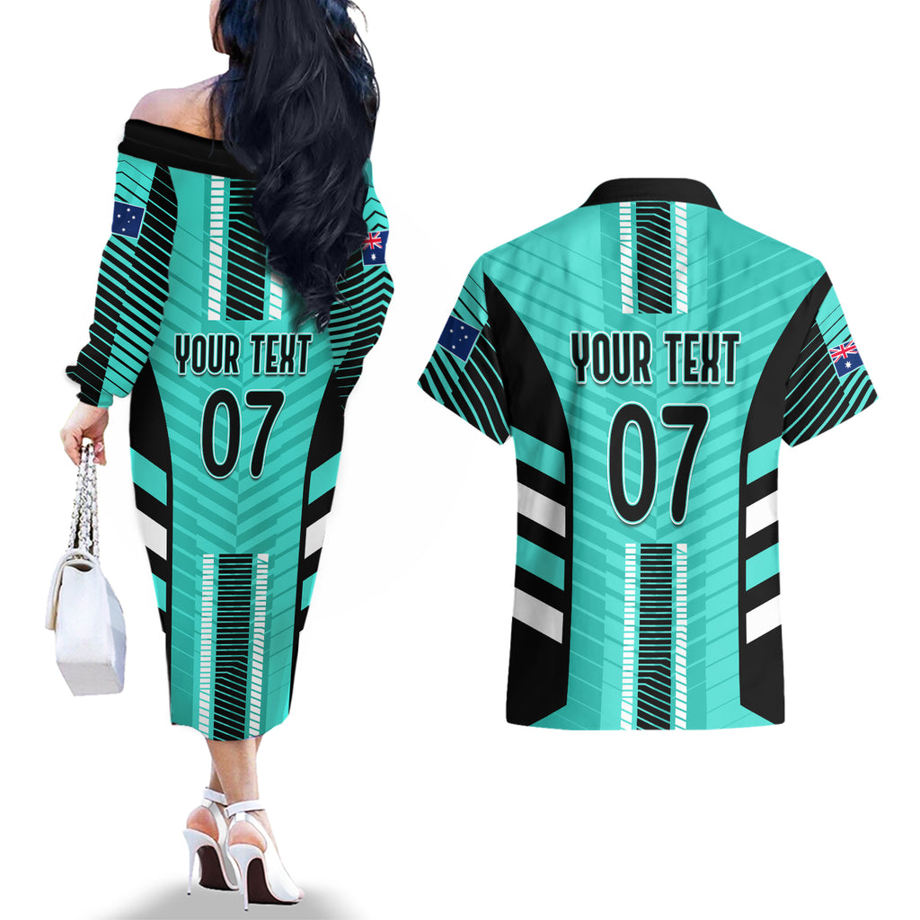 custom-australia-soccer-couples-matching-off-the-shoulder-long-sleeve-dress-and-hawaiian-shirt-go-matildas-dynamic-turquoise