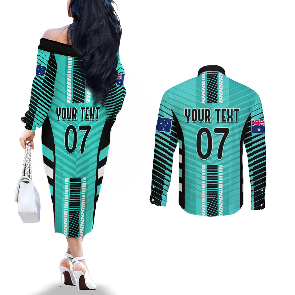 custom-australia-soccer-couples-matching-off-the-shoulder-long-sleeve-dress-and-long-sleeve-button-shirt-go-matildas-dynamic-turquoise
