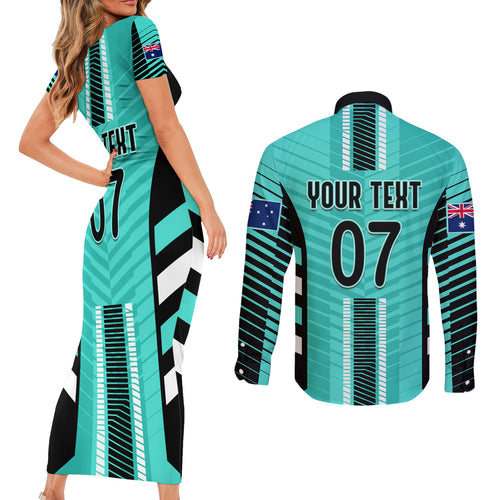 custom-australia-soccer-couples-matching-short-sleeve-bodycon-dress-and-long-sleeve-button-shirt-go-matildas-dynamic-turquoise