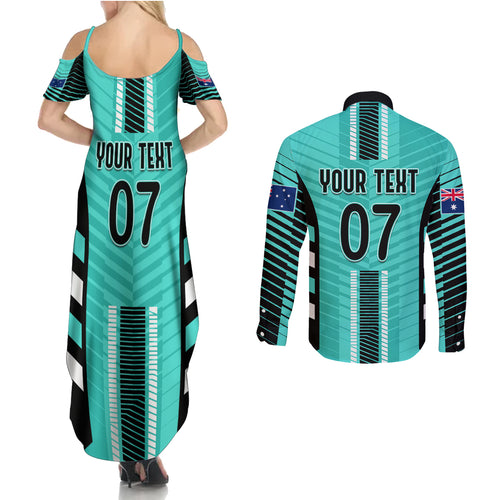 custom-australia-soccer-couples-matching-summer-maxi-dress-and-long-sleeve-button-shirt-go-matildas-dynamic-turquoise