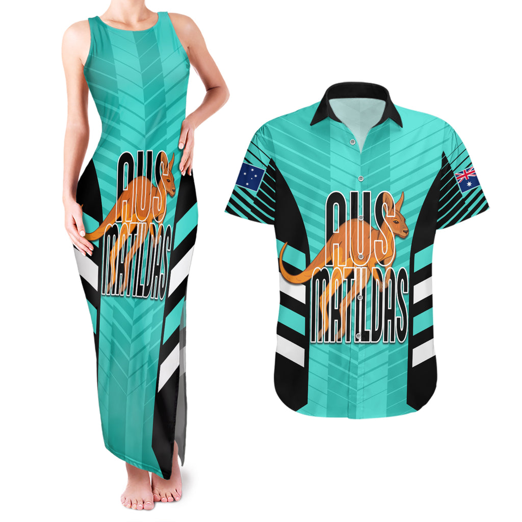custom-australia-soccer-couples-matching-tank-maxi-dress-and-hawaiian-shirt-go-matildas-dynamic-turquoise