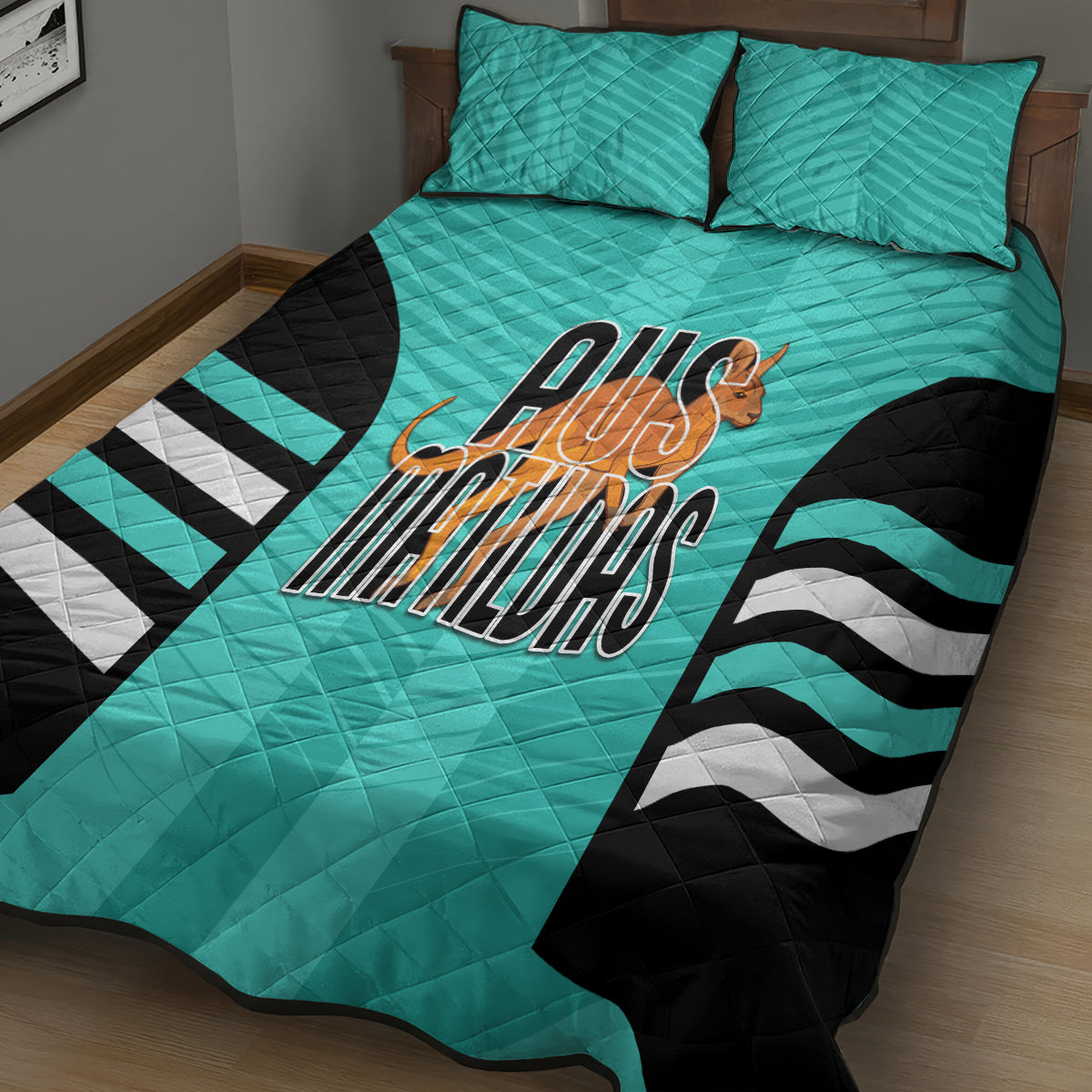 custom-australia-soccer-quilt-bed-set-go-matildas-dynamic-turquoise