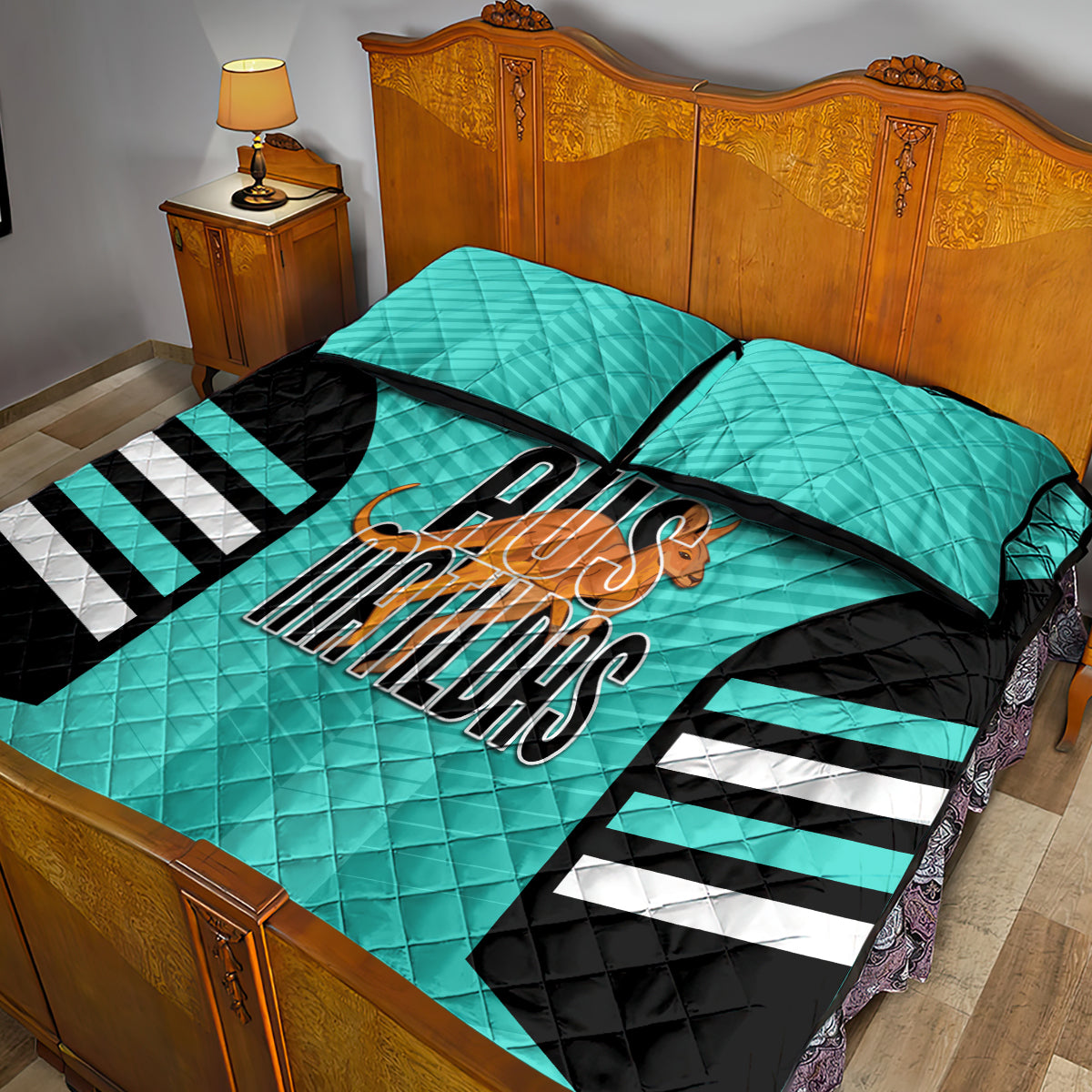 custom-australia-soccer-quilt-bed-set-go-matildas-dynamic-turquoise