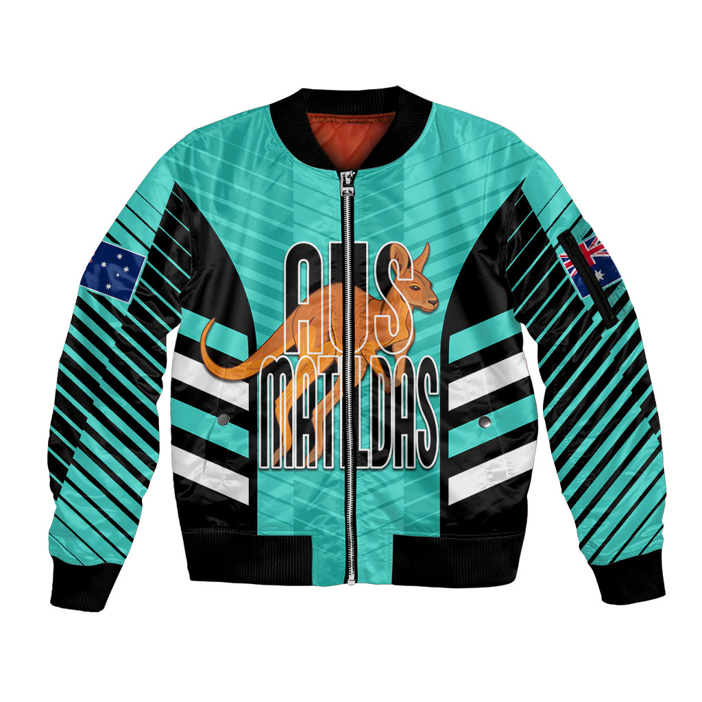 custom-australia-soccer-sleeve-zip-bomber-jacket-go-matildas-dynamic-turquoise
