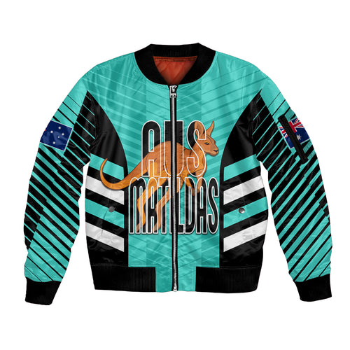 custom-australia-soccer-sleeve-zip-bomber-jacket-go-matildas-dynamic-turquoise
