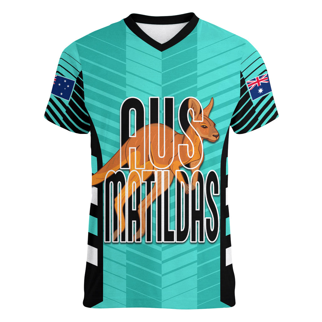 custom-australia-soccer-women-v-neck-t-shirt-go-matildas-dynamic-turquoise