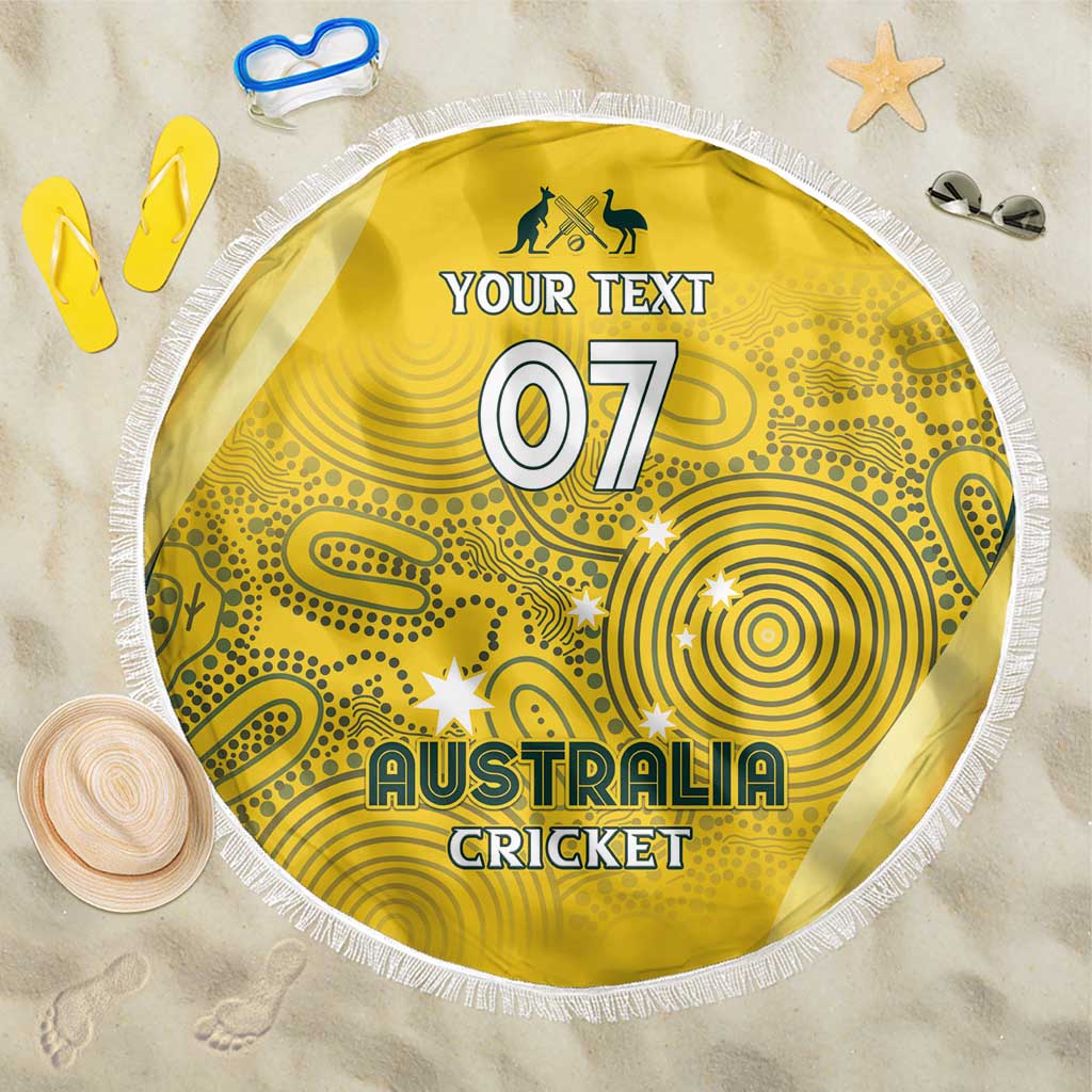 Australia Cricket Custom Indigenous Beach Blanket Aboriginal Arts GO Aussie LT7