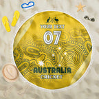 Australia Cricket Custom Indigenous Beach Blanket Aboriginal Arts GO Aussie LT7