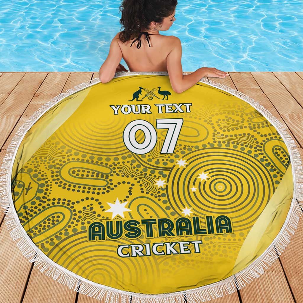Australia Cricket Custom Indigenous Beach Blanket Aboriginal Arts GO Aussie LT7