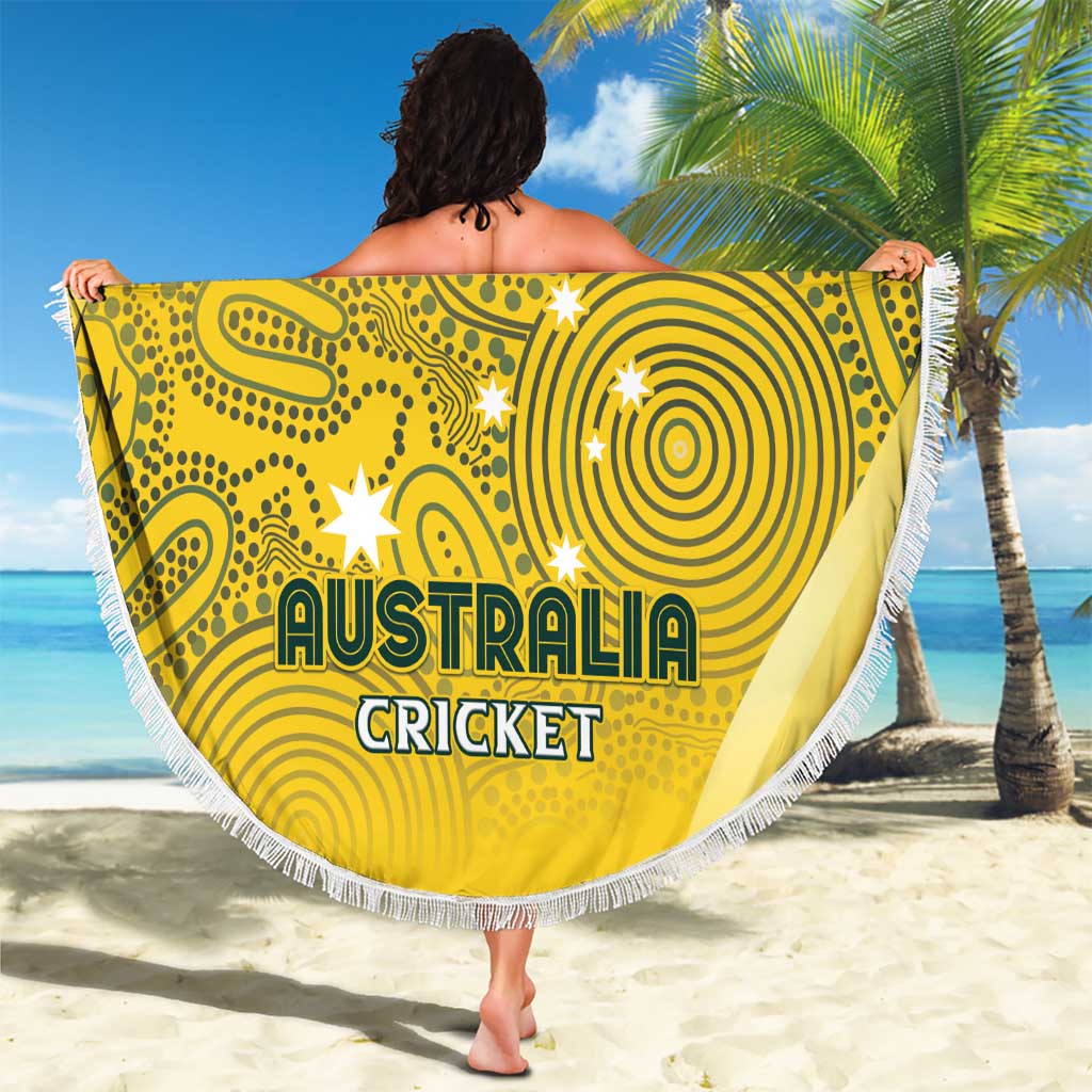 Australia Cricket Custom Indigenous Beach Blanket Aboriginal Arts GO Aussie LT7