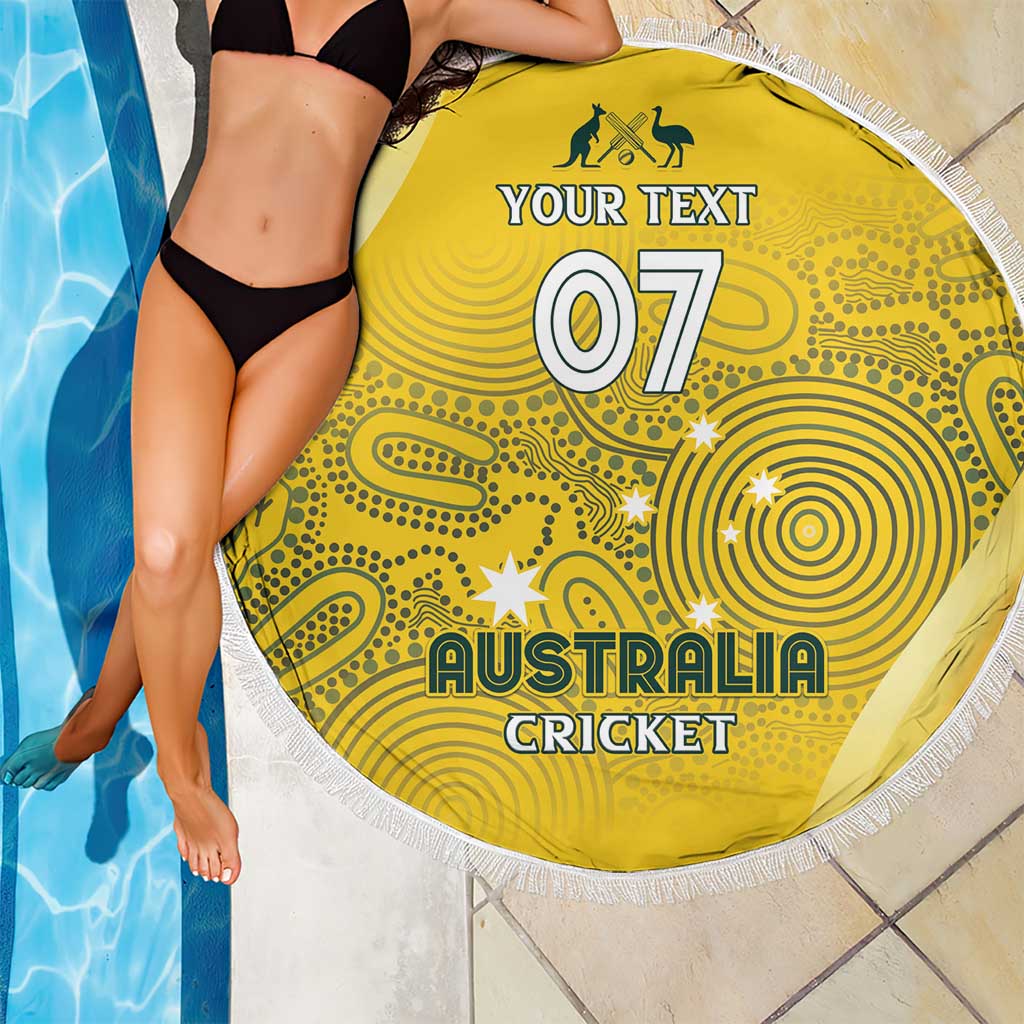 Australia Cricket Custom Indigenous Beach Blanket Aboriginal Arts GO Aussie LT7