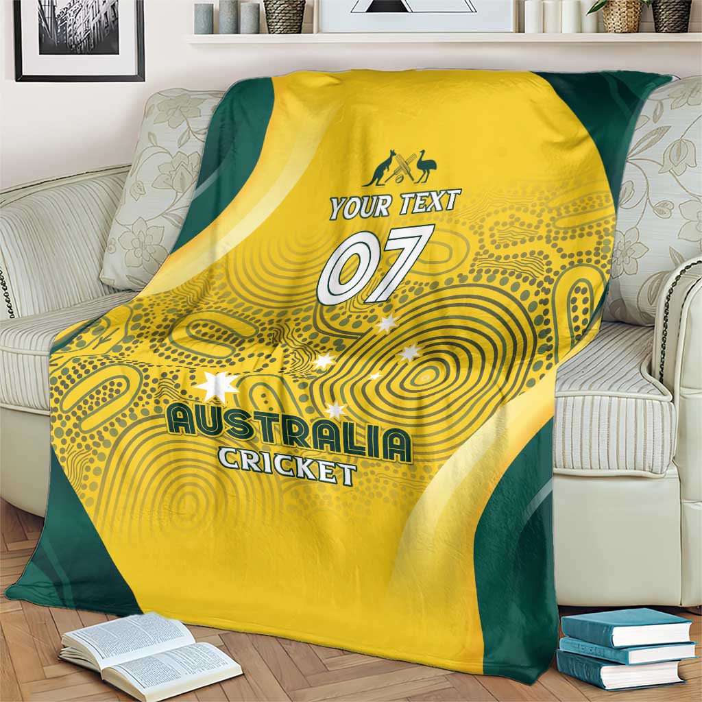 Australia Cricket Custom Indigenous Blanket Aboriginal Arts GO Aussie LT7