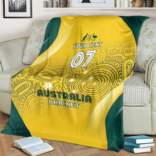 Australia Cricket Custom Indigenous Blanket Aboriginal Arts GO Aussie LT7