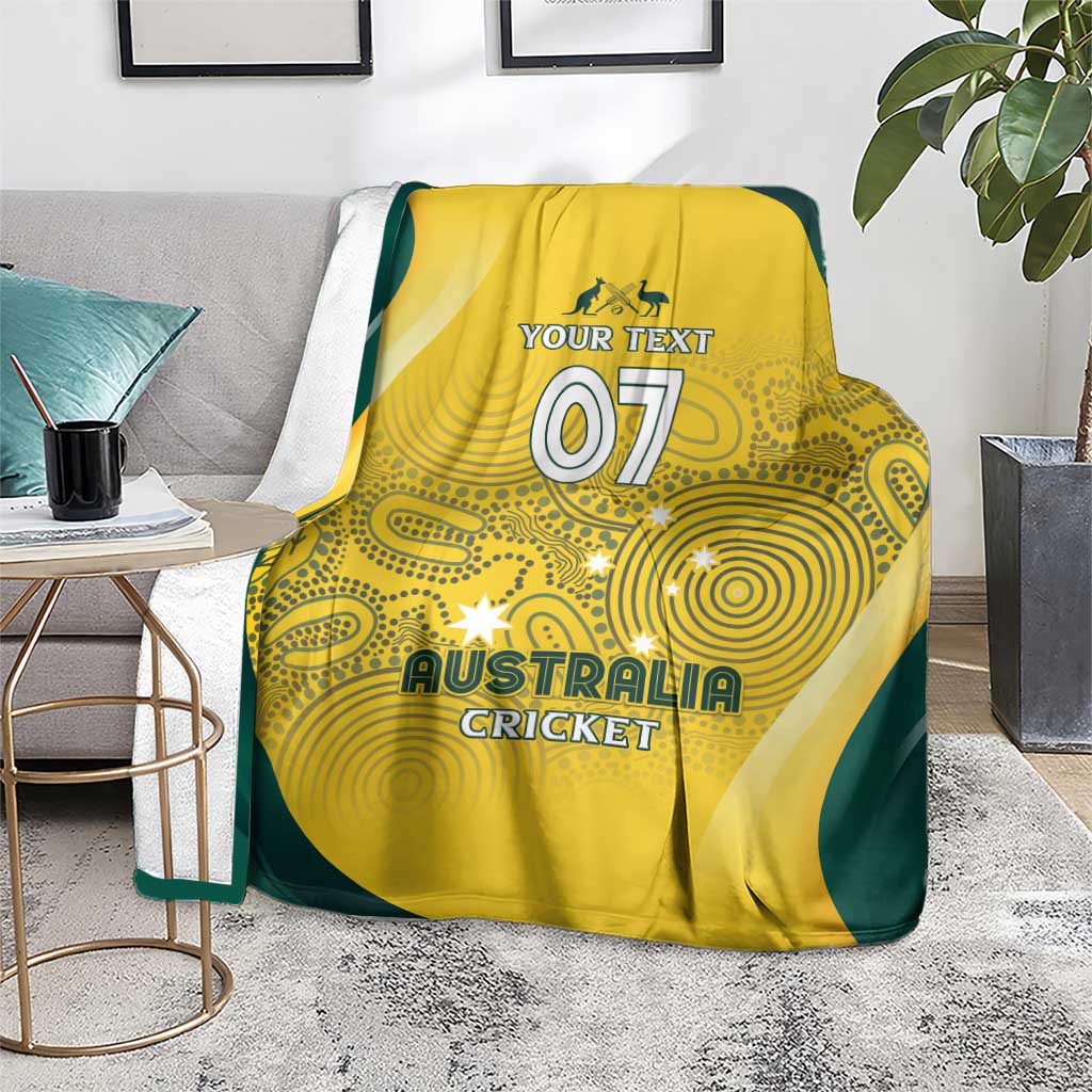 Australia Cricket Custom Indigenous Blanket Aboriginal Arts GO Aussie LT7