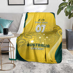 Australia Cricket Custom Indigenous Blanket Aboriginal Arts GO Aussie LT7