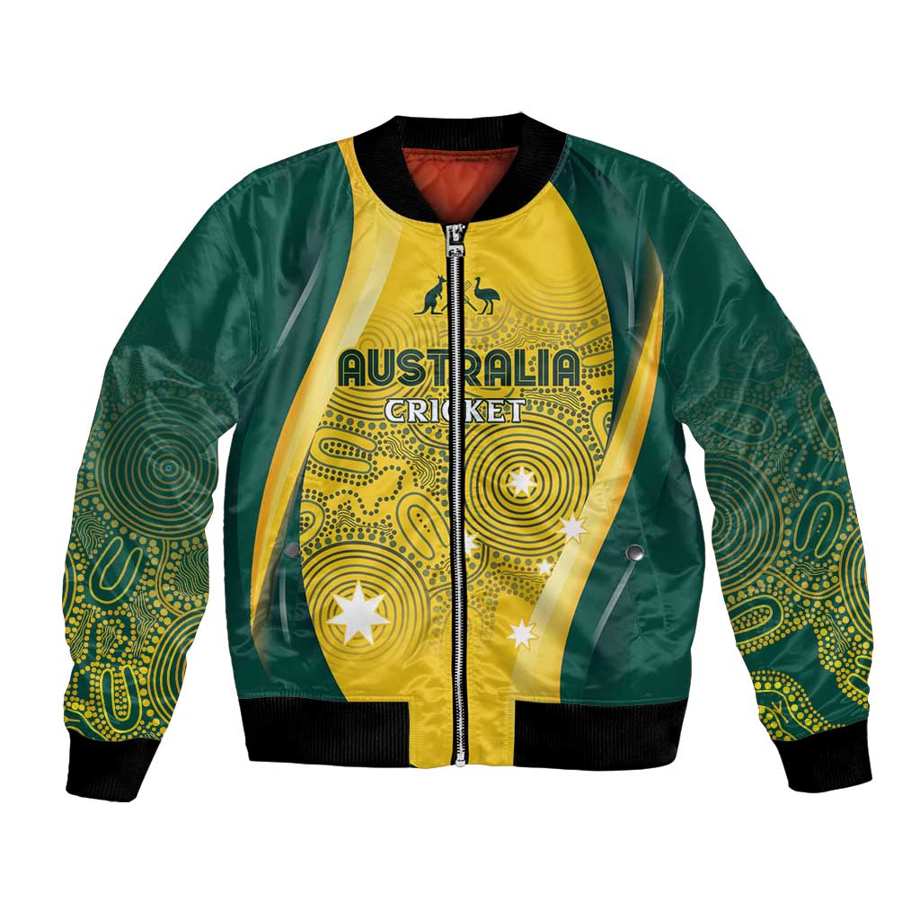 Australia Cricket Custom Indigenous Bomber Jacket Aboriginal Arts GO Aussie