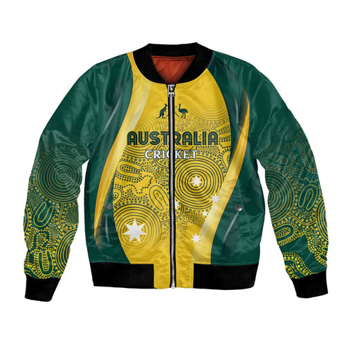 Australia Cricket Custom Indigenous Bomber Jacket Aboriginal Arts GO Aussie