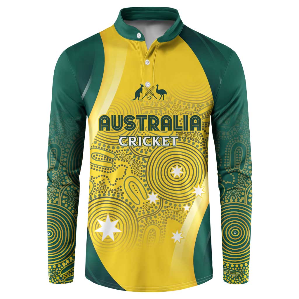 Australia Cricket Custom Indigenous Button Sweatshirt Aboriginal Arts GO Aussie