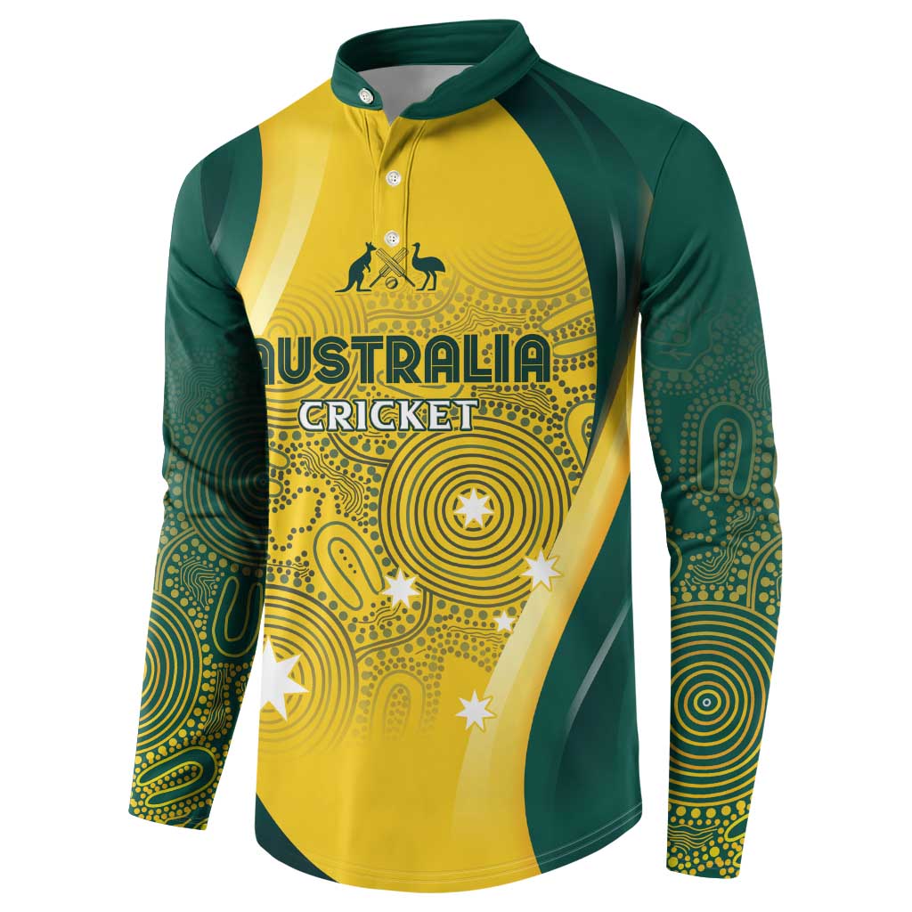 Australia Cricket Custom Indigenous Button Sweatshirt Aboriginal Arts GO Aussie