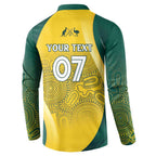 Australia Cricket Custom Indigenous Button Sweatshirt Aboriginal Arts GO Aussie