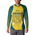 Australia Cricket Custom Indigenous Button Sweatshirt Aboriginal Arts GO Aussie