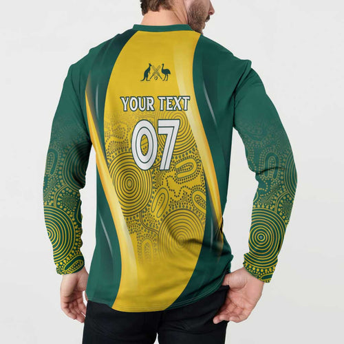 Australia Cricket Custom Indigenous Button Sweatshirt Aboriginal Arts GO Aussie