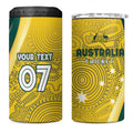 Australia Cricket Custom Indigenous 4 in 1 Can Cooler Tumbler Aboriginal Arts GO Aussie