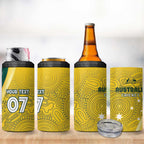 Australia Cricket Custom Indigenous 4 in 1 Can Cooler Tumbler Aboriginal Arts GO Aussie