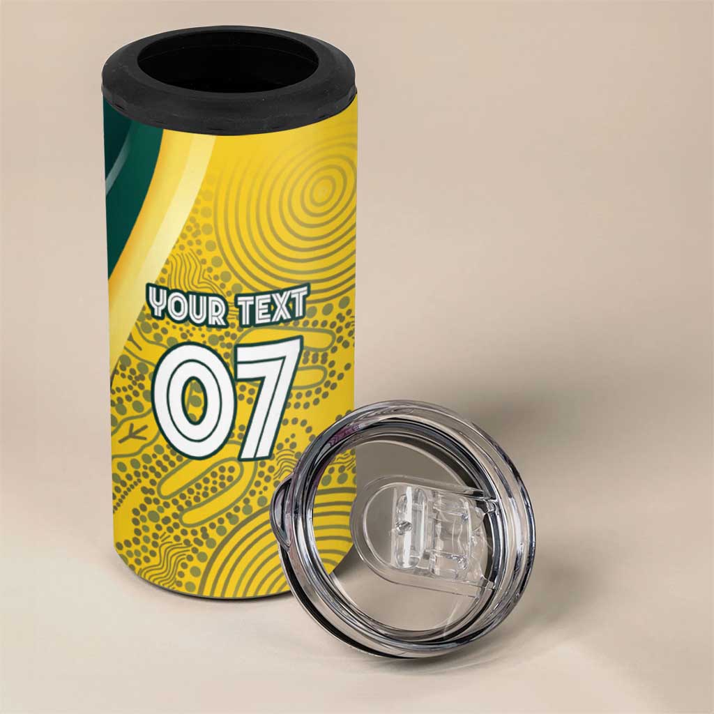 Australia Cricket Custom Indigenous 4 in 1 Can Cooler Tumbler Aboriginal Arts GO Aussie