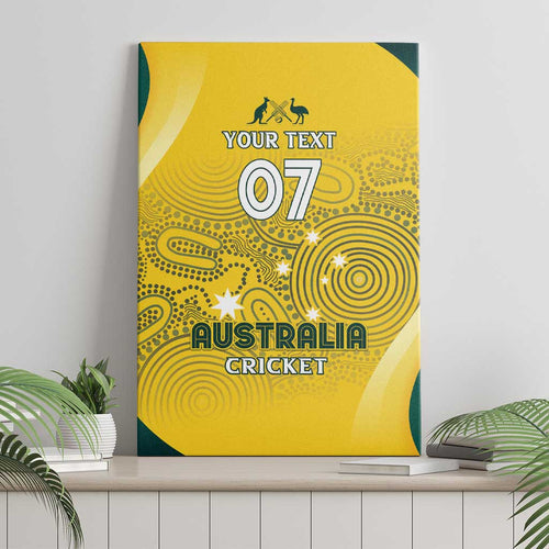 Australia Cricket Custom Indigenous Canvas Wall Art Aboriginal Arts GO Aussie LT7