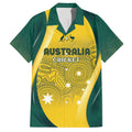 Australia Cricket Custom Indigenous Family Matching Long Sleeve Bodycon Dress and Hawaiian Shirt Aboriginal Arts GO Aussie