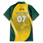 Australia Cricket Custom Indigenous Family Matching Off Shoulder Short Dress and Hawaiian Shirt Aboriginal Arts GO Aussie