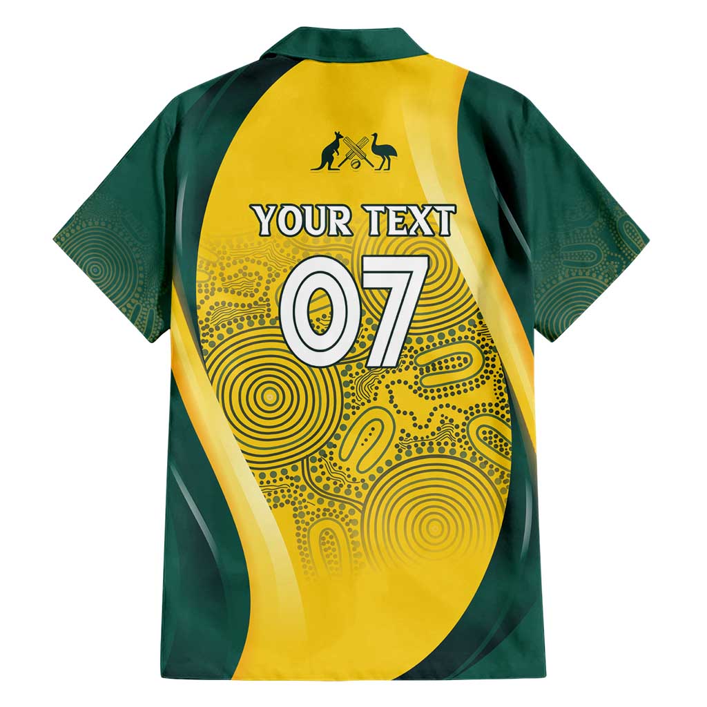 Australia Cricket Custom Indigenous Family Matching Short Sleeve Bodycon Dress and Hawaiian Shirt Aboriginal Arts GO Aussie