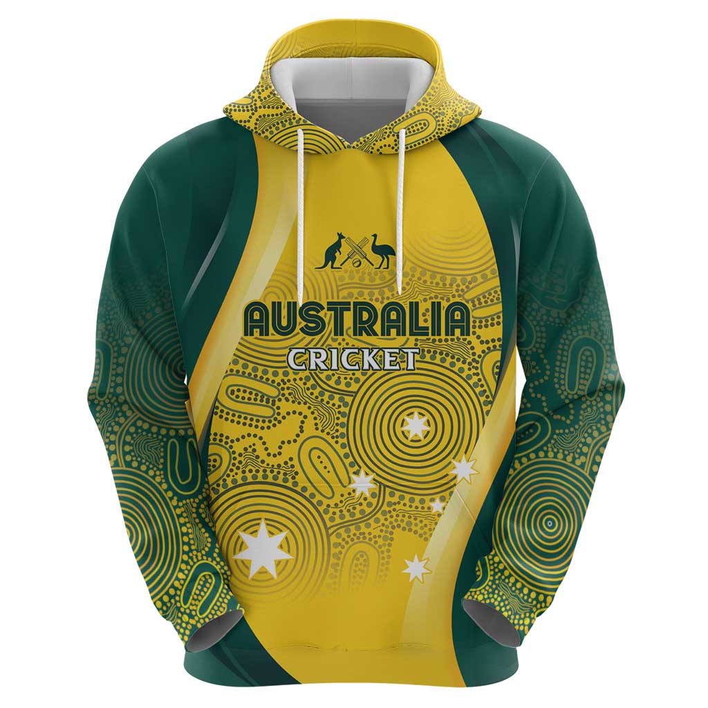 Australia Cricket Custom Indigenous Hoodie Aboriginal Arts GO Aussie